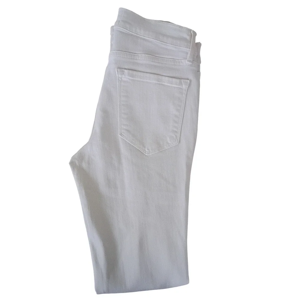 FRAME NWOT Le Skinny de Jeanne Blanc Distressed Jeans 26x29 USA Made‎ $228